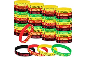200PCS Juneteenth Rubber Bracelets