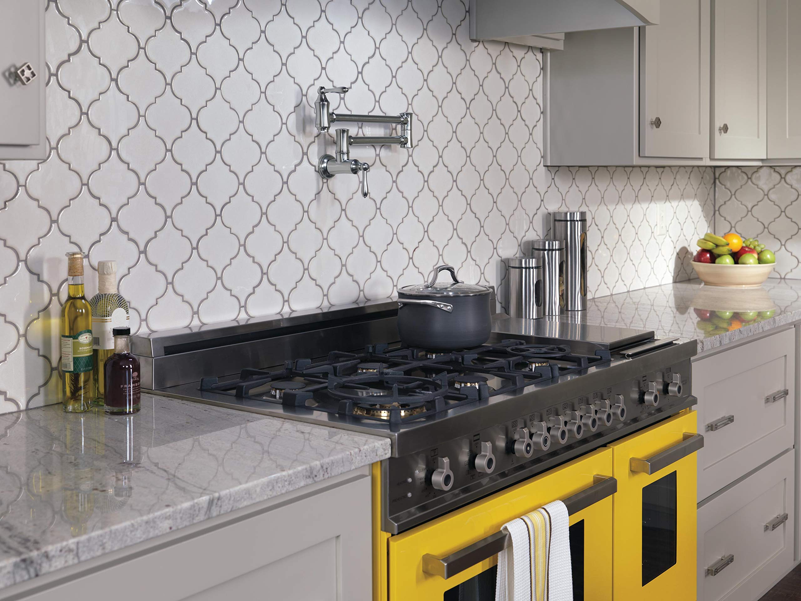 Delta grifo 1177lf-ar soporte de pared Pot Filler Grifo, inoxidable ártico