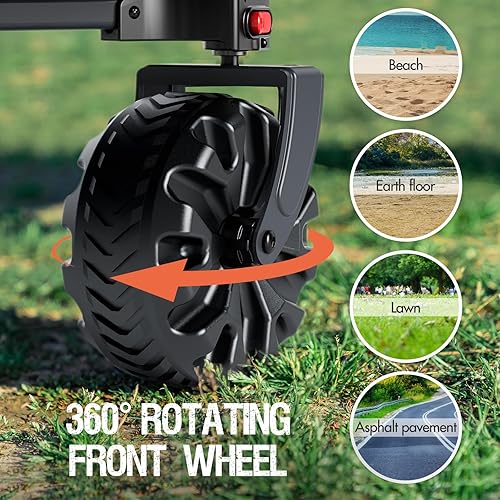 Miniatura 2 de PORTAL Carros plegables plegables de playa, resistentes con ruedas todo terreno para exteriores, campamento, jardín, compras, comestibles, plegable