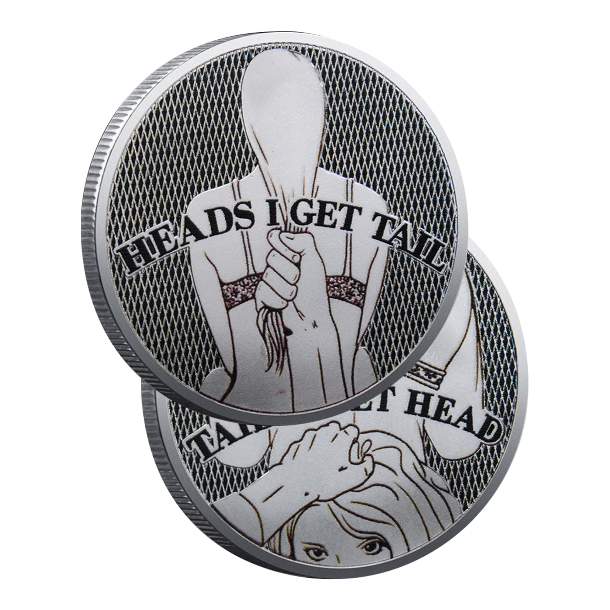 Click to get 2025 2PCS Double Side Heads and Tails Coin Lucky T