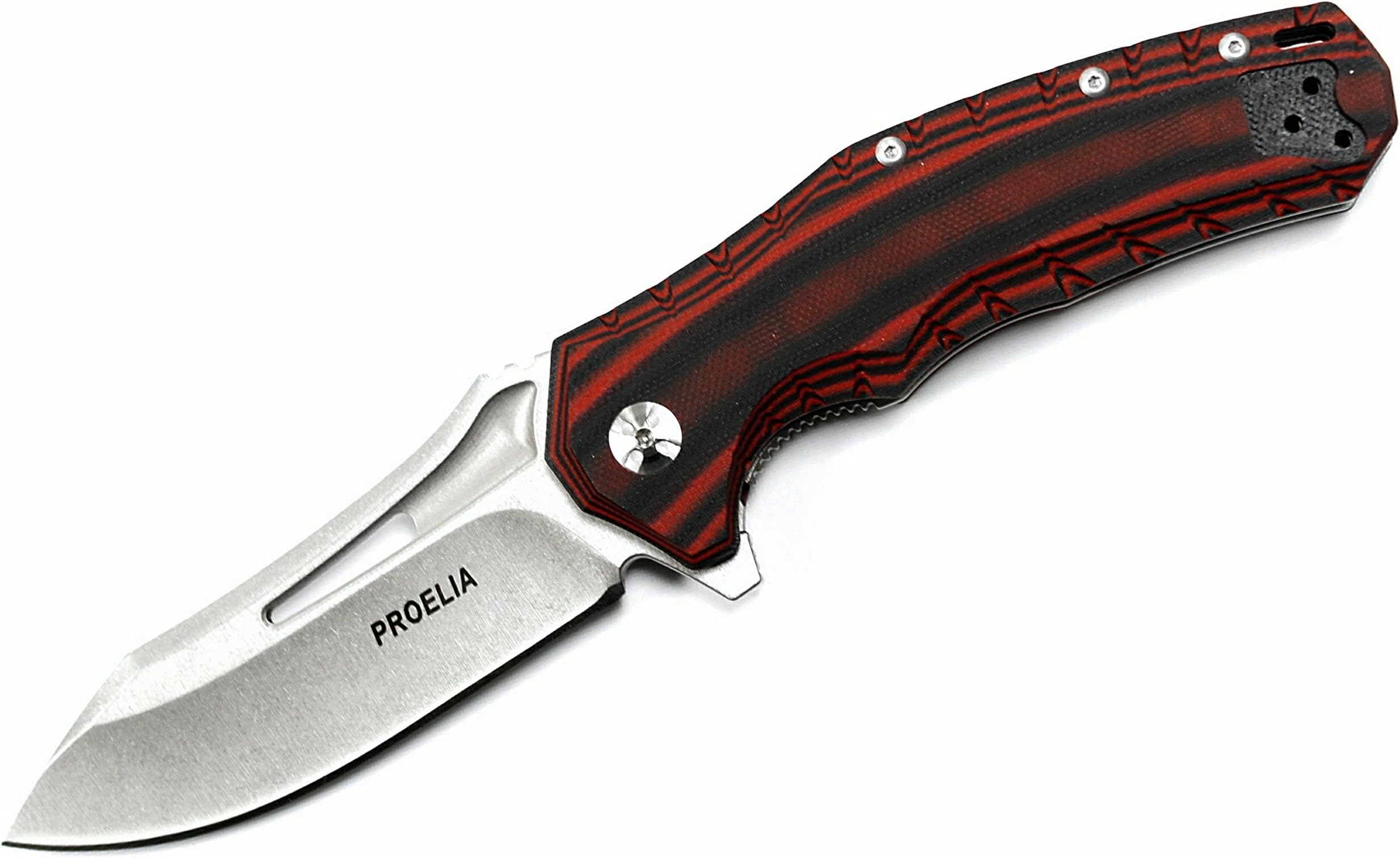 8.75" Ball Bearing System Folding Knife D2 Steel Stonewash Drop Point Blade and G10 Handle TX020RW