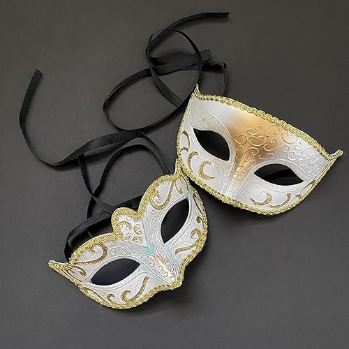 Miniatura 2 de MASQSTUDIO Máscara de baile de máscaras para parejas, cosplay, Mardi Gras, baile de graduación, cumpleaños, papá, hijas, fiesta o decoración para