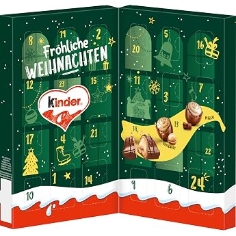 kinder Mix Table Advent Calendar 2025 - Christmas Calendar to Stand Up with 24 Surprises Made of Chocolate - Gift for Christmas - Decoration for the Advent Season - 121 g