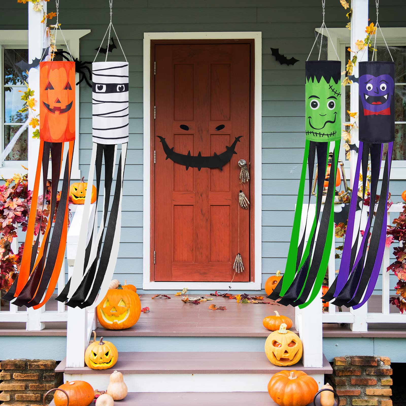 Amazon.com : AnyDesign 4Pcs Halloween Windsocks Flag 39 Inch