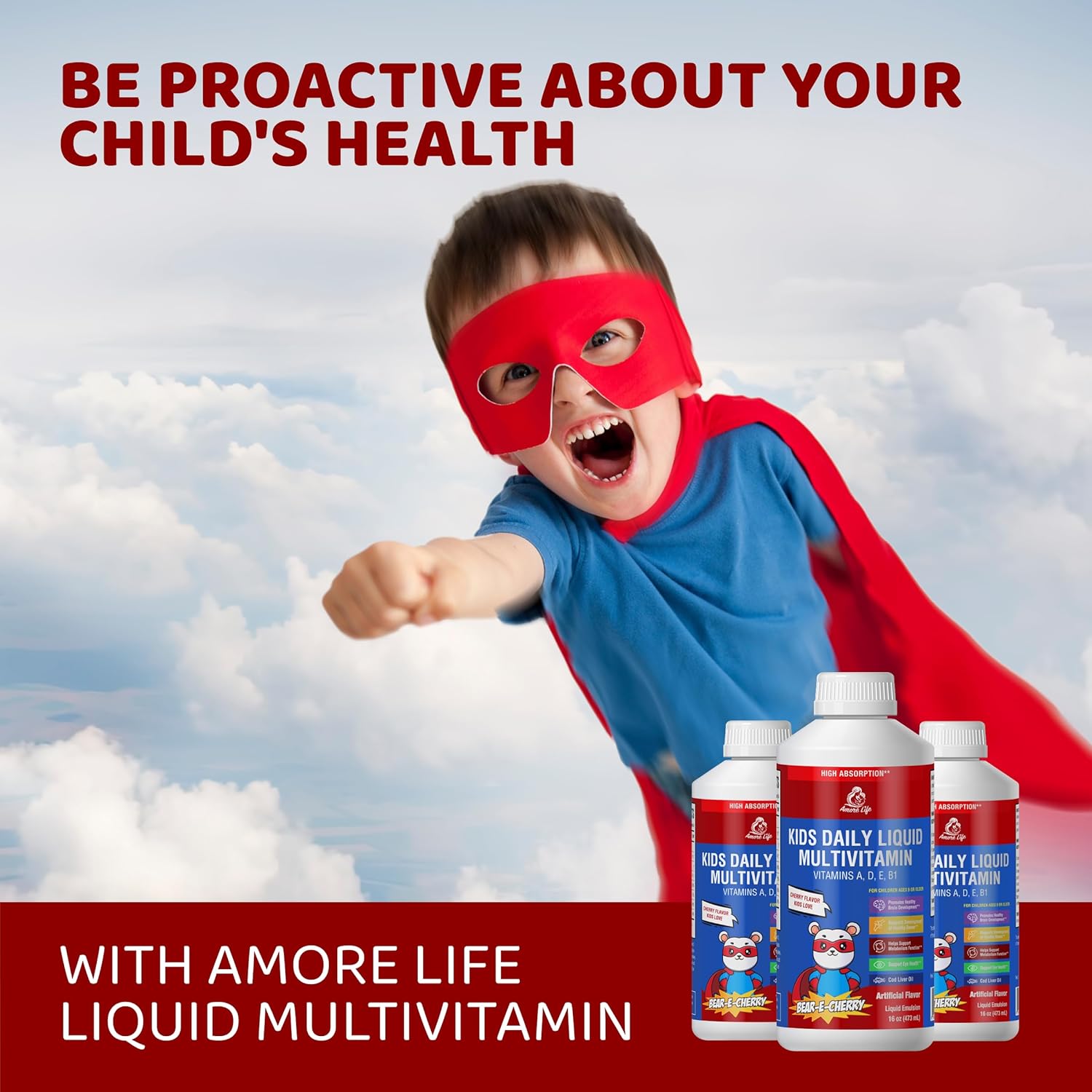 Daily Liquid Multivitamin for Kids, High Absorption with Liquid Vitamin A, D, E, B1 and Cod Liver Oil for Kids, Vitamin Supplements, Family Friendly, 16oz, Cherry Flavor - Image 7