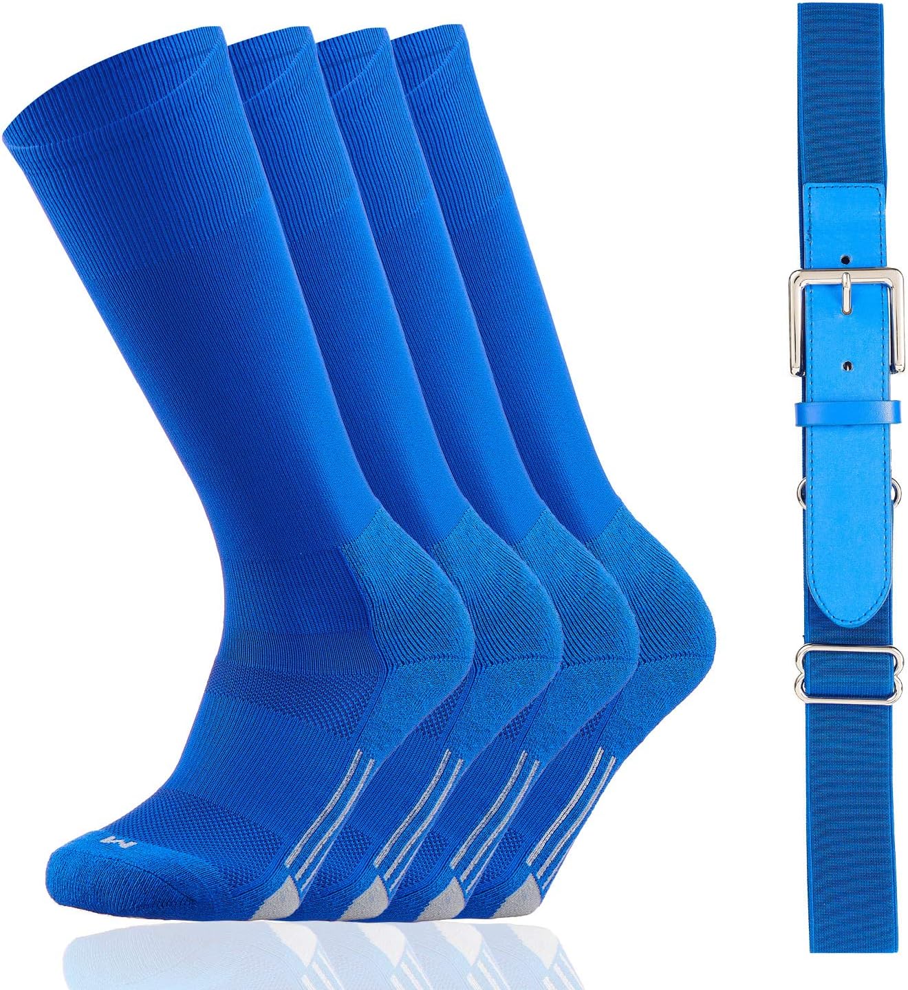YouperYouth Baseball/Softball Belt & Socks Combo Set (2 Pairs of Socks & 1 Belt)