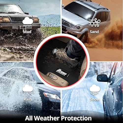 Miniatura 6 de IKON MOTORSPORTS, Alfombrillas de suelo compatibles con GMC Sierra Chevrolet Silverado 1500 2500 3500 Tahoe Yukon 2014-2018, goma de látex