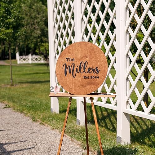 Miniatura 8 de Wedding Guest Book Alternative Personalized - Wood Circle Wedding Sign Rustic Wedding Decor for Reception - Wedding Decorations for Ceremony Outside