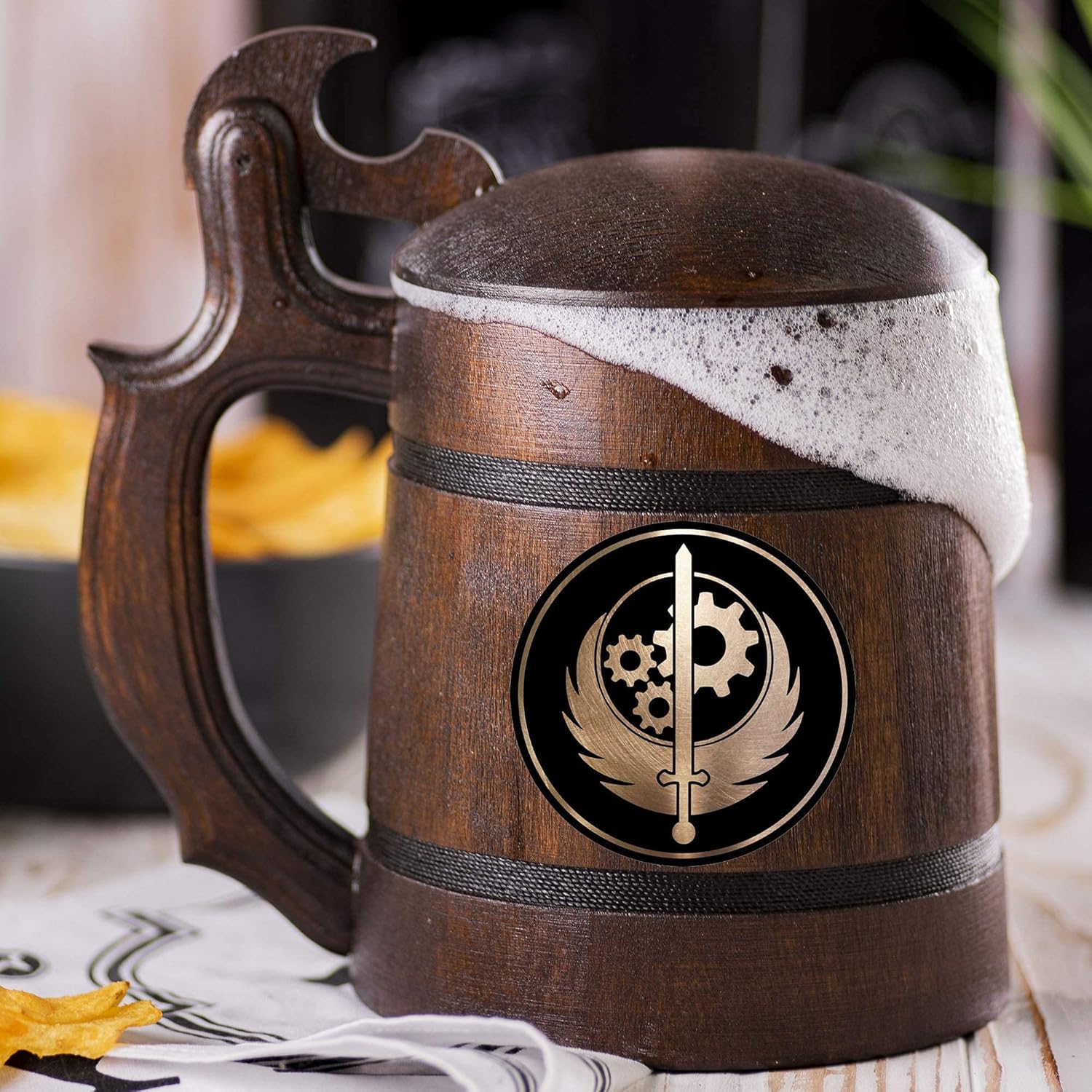 Brotherhood Of Steel Beer Mug, Beer Stein, Personalized Beer Tankard