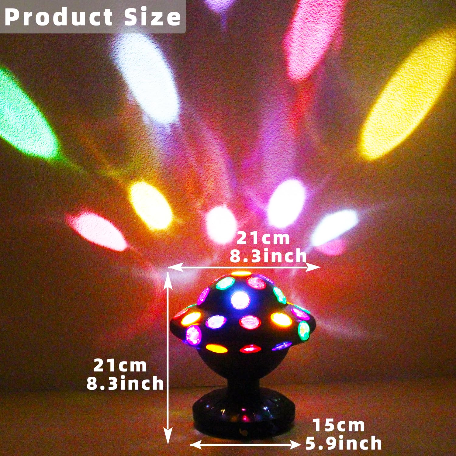 UFO Disco Ball LED Novelty Light Projector 360° Rotary Speed/Brightness Adjustable Lamp for Stress Reliever, Parties, Lighting, Halloween, Christmas, Birthday, Holiday (USB/Battery Operation)