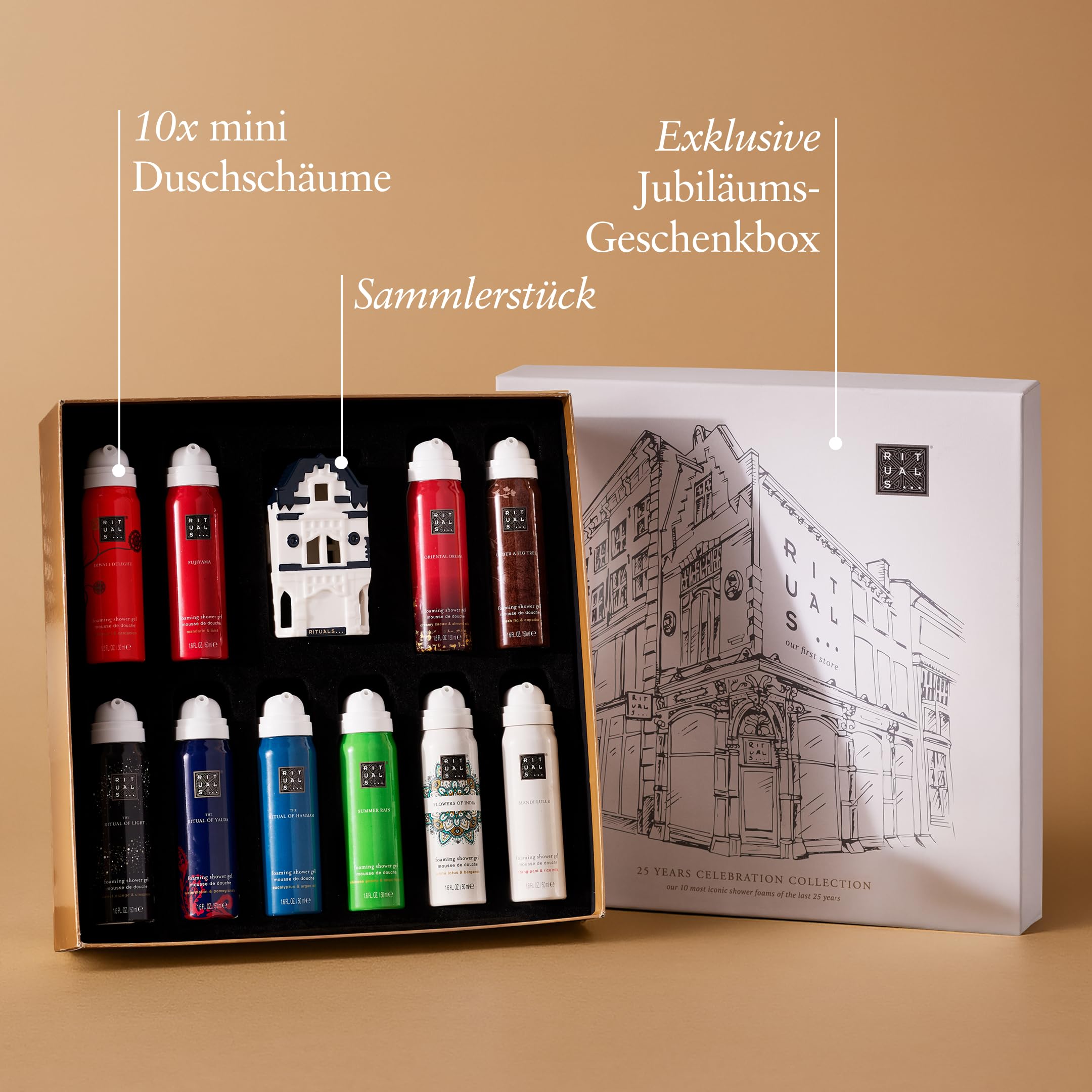 RITUALS Luxus-Duschschaum Geschenkset 25. Jubiläumsedition 10-teiliges Duschgel- & Körperwasch-Set