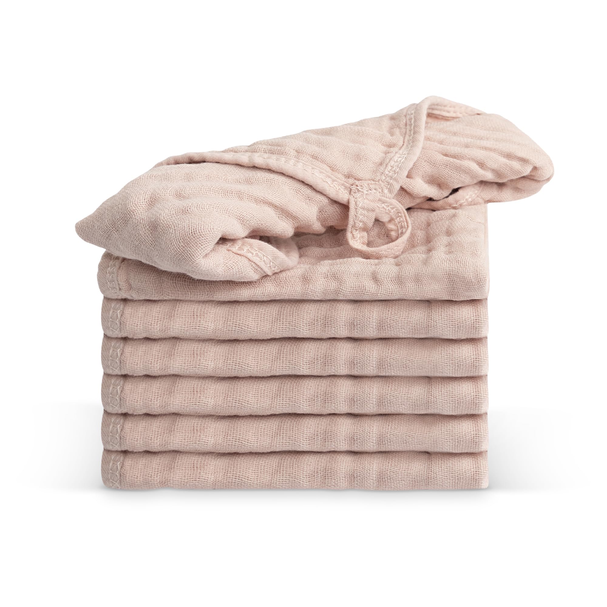 ECOVONA - 100% Cotton Baby Burp Cloths 10"x10" (8 Pack) Snuggle Comfort Muslin Washcloths - Newborn Baby Must Haves & Registry Gifts - Easy to Clean