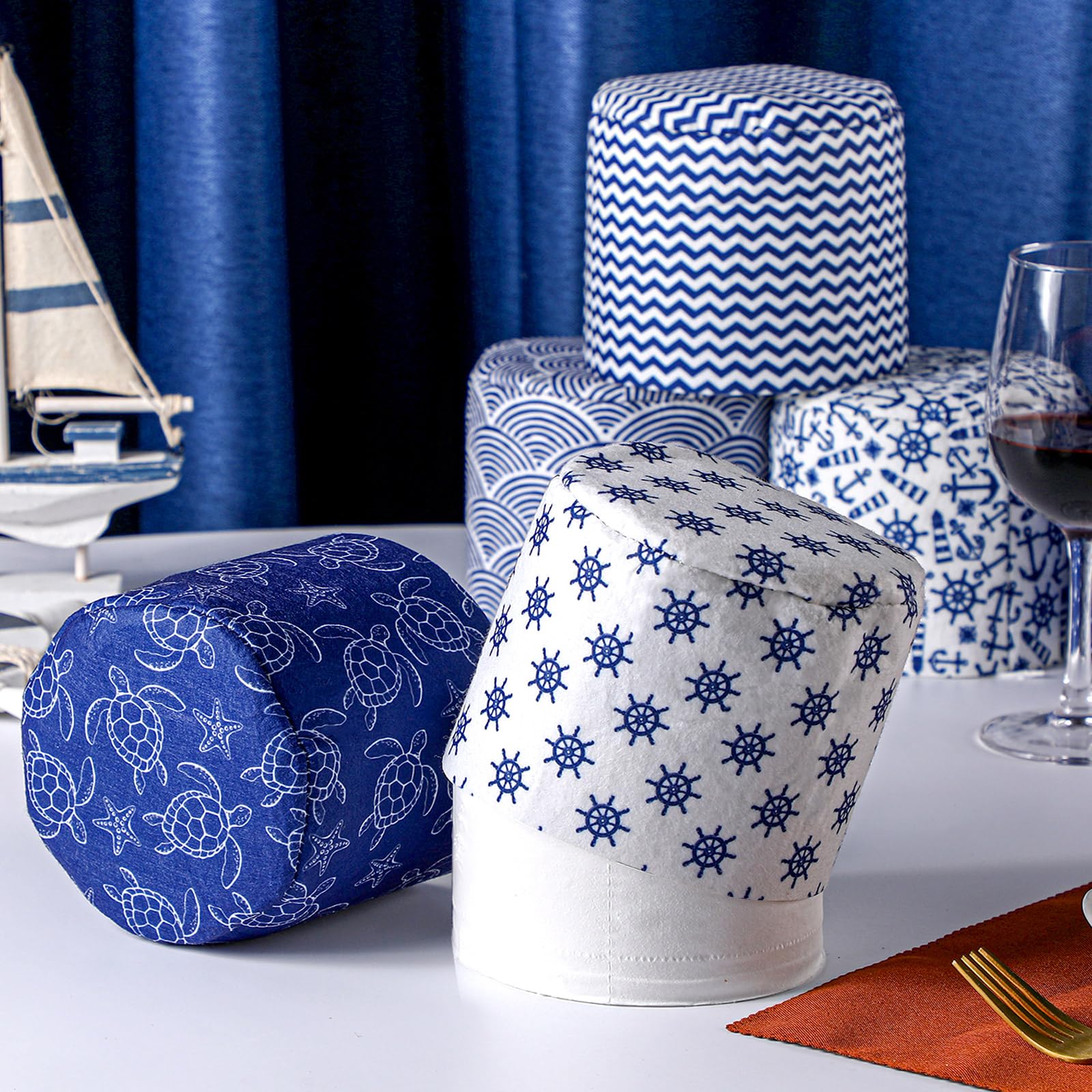 Hoolerry 6 Pcs Decorative Toilet Paper Roll Covers, Nautical — Amazon image 3