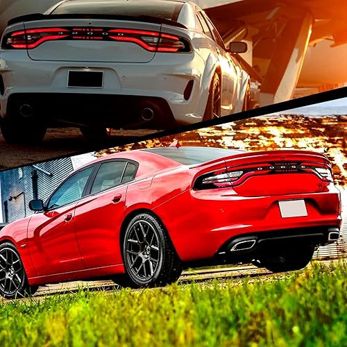 Miniatura 3 de Kit de calcomanías de vinilo para pista de carreras de murciélagos, color negro brillante, película precortada compatible con Dodge Charger