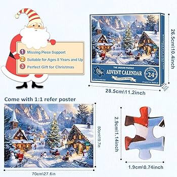 Advent Calendar 2024 Jigsaw Puzzle,24 Box Christmas