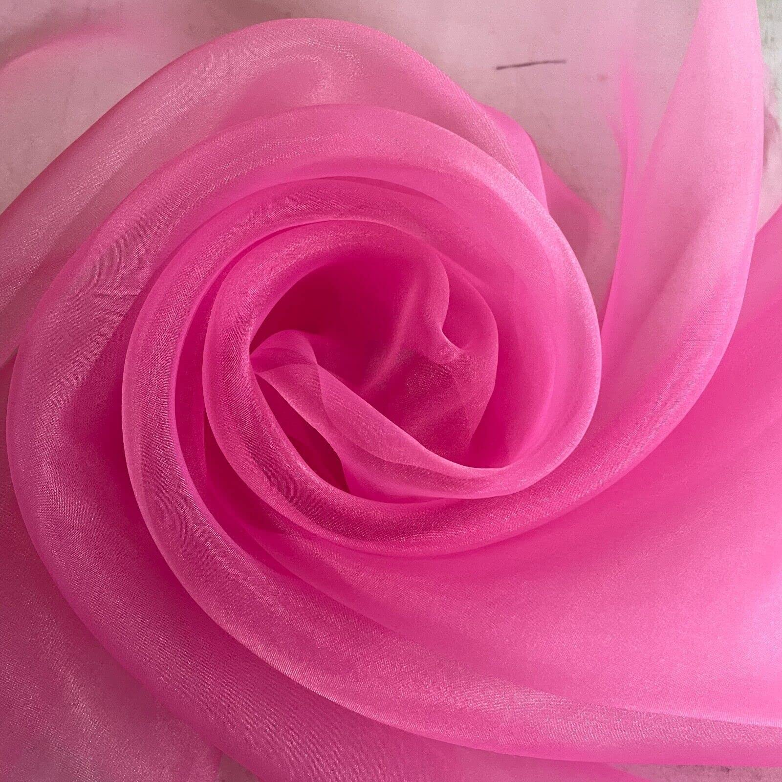 Lucy Voile Cosmos Pink 57 Inch Organza Voile Dress Fabric Fancy Costumes Decorations By Meter (Cosmos Pink)