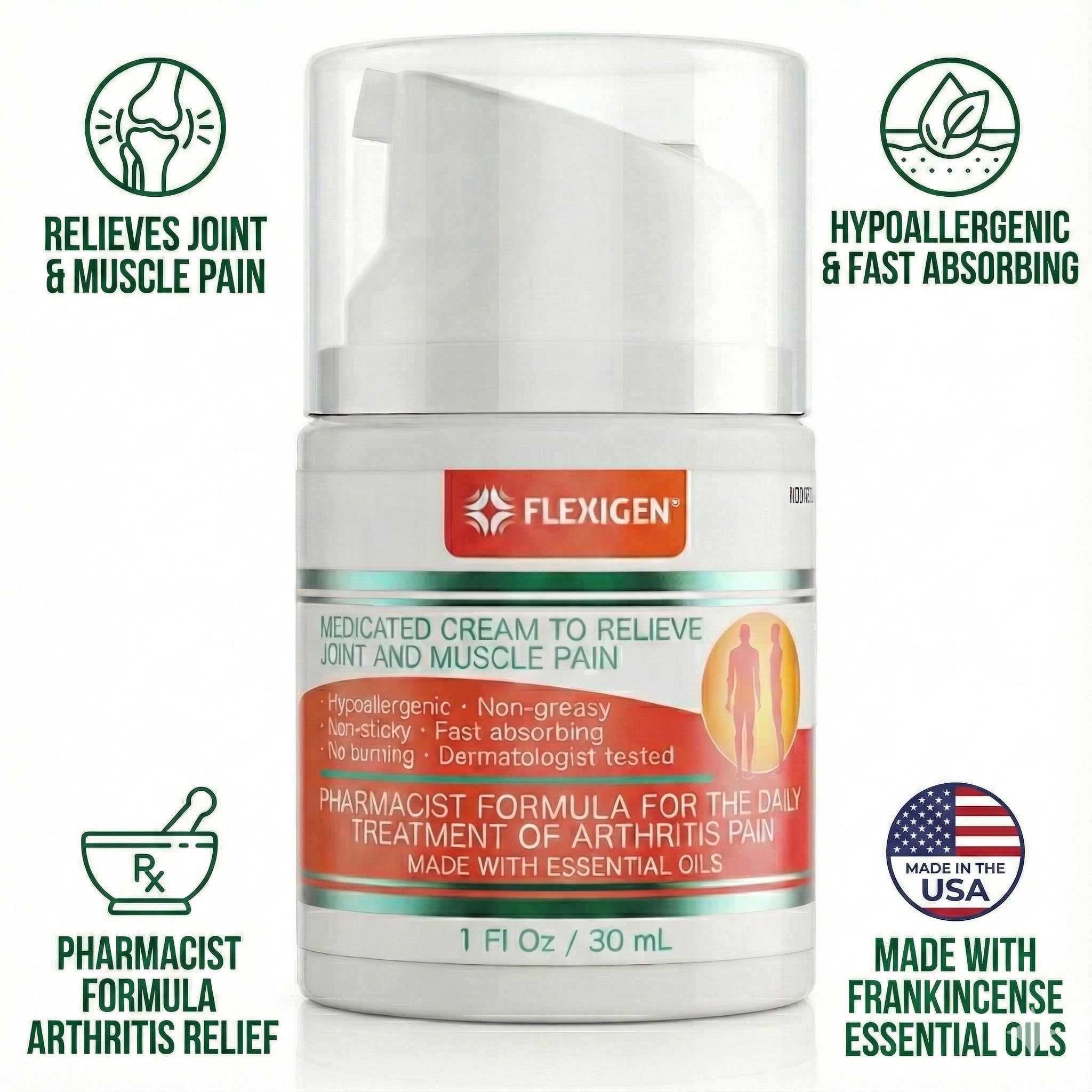 Amazon.com: FLEXIGEN Frankincense Topical Analgesic Comfort Cream