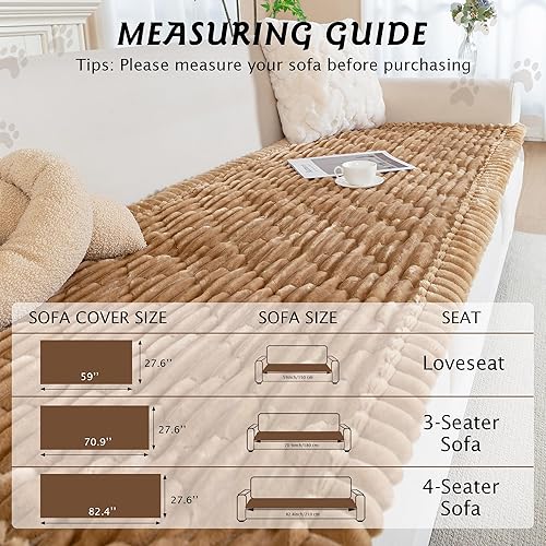 Miniatura 6 de PuTian Funda de sofá 100% impermeable y mullida para perros, lavable, antideslizante, protector de sofá, apto para mascotas, para sofás y sofás,