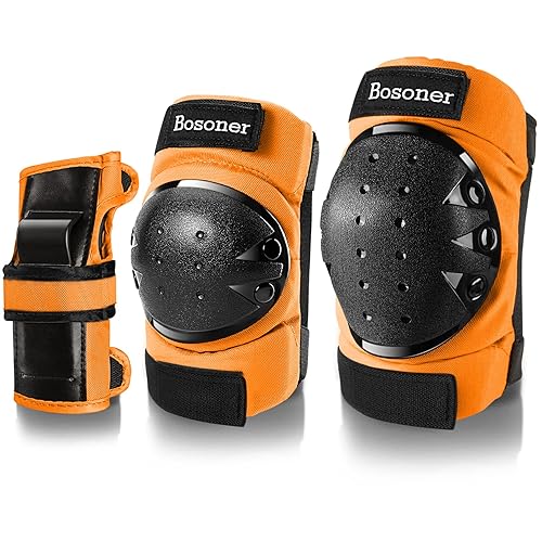 BOSONER Rodilleras para adultosniños, coderas, equipo de protección para ciclismo, bicicleta, patinaje, patinaje en línea, monopatín, bicicleta,