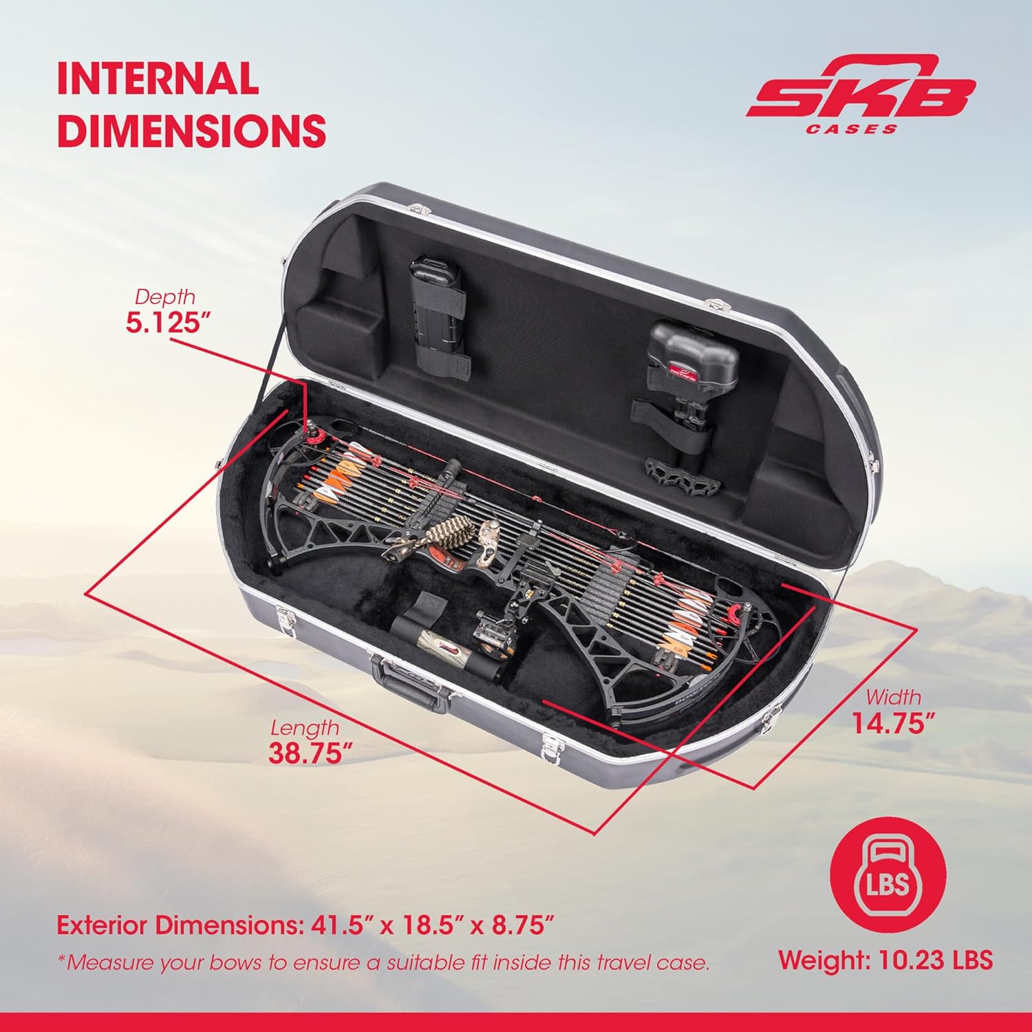 SKB Cases Crossbow Case, Portable Bow and Arrow Hard Shell, Hunter Series, Black