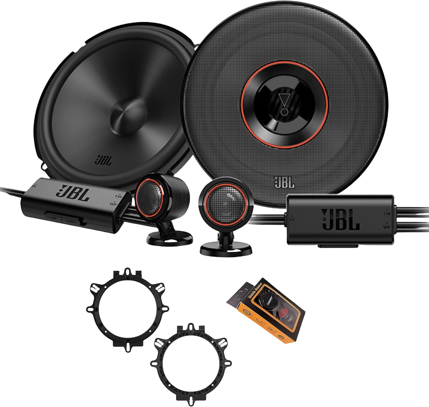 JBL Club 64CTP - 6.5” Component Car Speakers, 210W Peak Power, Plus One Cone Technology, Includes A65S Speaker Adapters