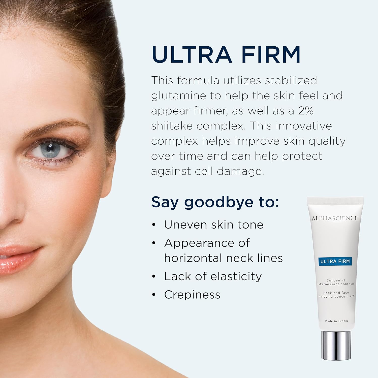 ALPHASCIENCE ULTRA FIRM Cream - Neck and Face Sculpting Concentrate -Skincare - Improves Elasticity and Texture - for Sagging, Rough Skin and Contouring the Face - 50 ml / 1.7 fl. oz.