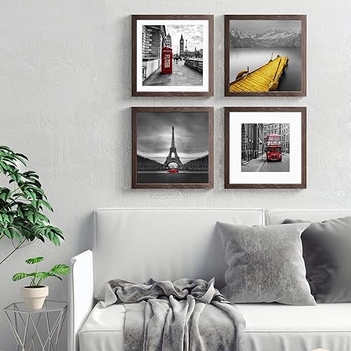 Vista 44 de Portarretratos de 12 x 12 pulgadas, color blanco, hecho de madera maciza, fotos de 10 x 10 u 8 x 8 pulgadas con paspartú o 12 x 12 pulgadas sin