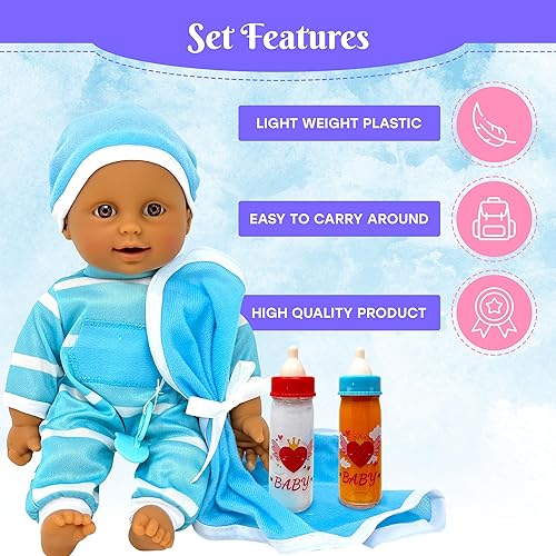 Miniatura 7 de Biberones para muñecas con juego mágico de leche y jugo que desaparecen, juego de 6 piezas de accesorios para muñecas de bebé, 4 botellas de juguete