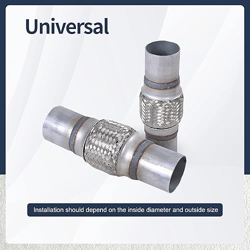 Miniatura 43 de Tubo flexible de escape trenzado de acero inoxidable 3 pulgadas x 6 pulgadas con extremos 8 pulgadas OAL