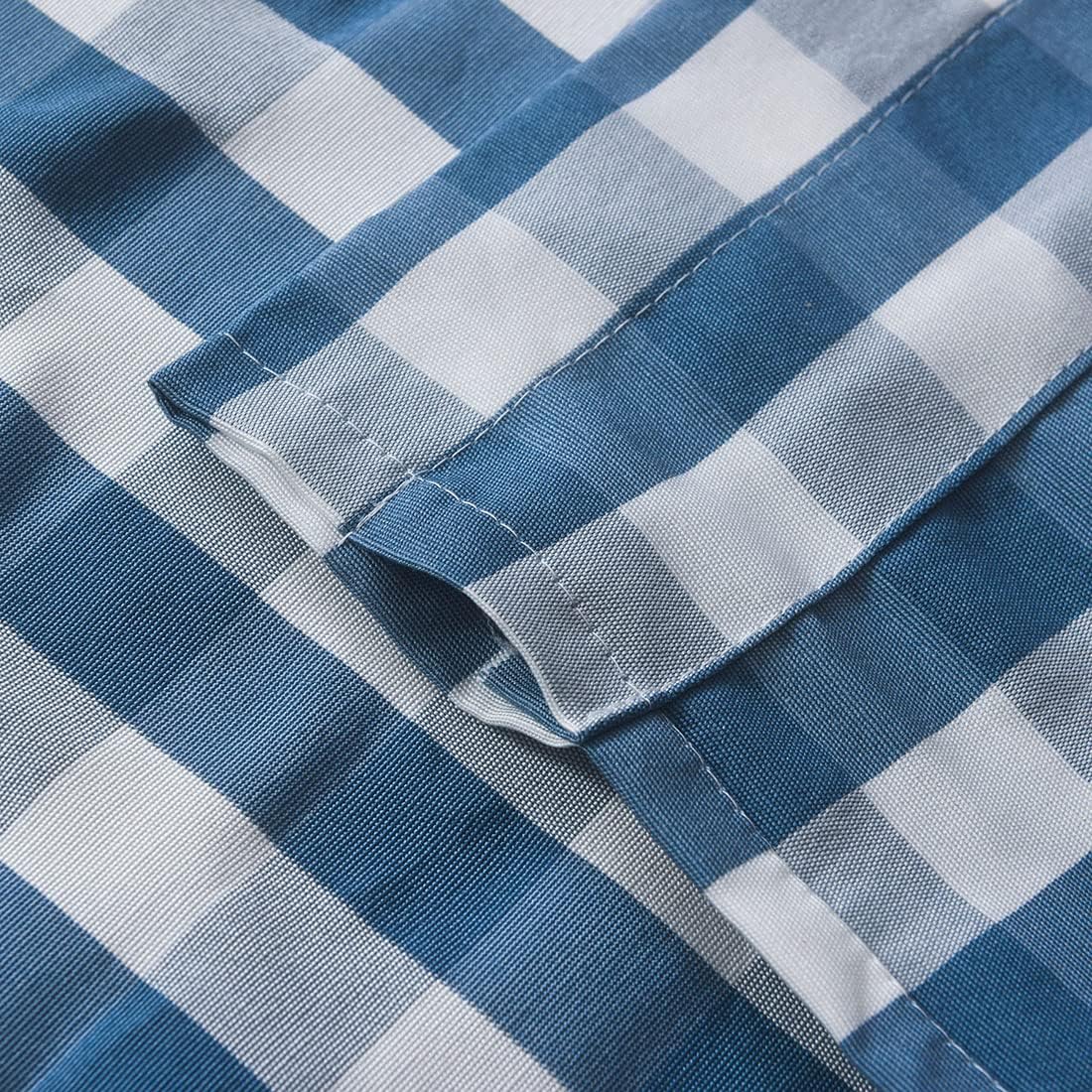 vctops Blue and White Buffalo Check Door Window Curtain with Tieback Rod Pocket Farmhouse Sidelight Curtains for Glass Door Patio Front Door, 1 Panel (Blue White,54"x72")