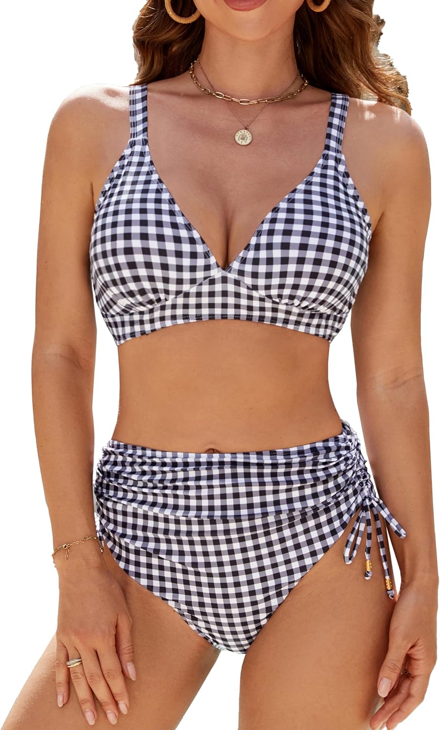 Edelqual Women High Waisted Bikini Sets Tummy Control Swimsuits Two Piece Bathing Suit 2025 Full Coverage Swimwear