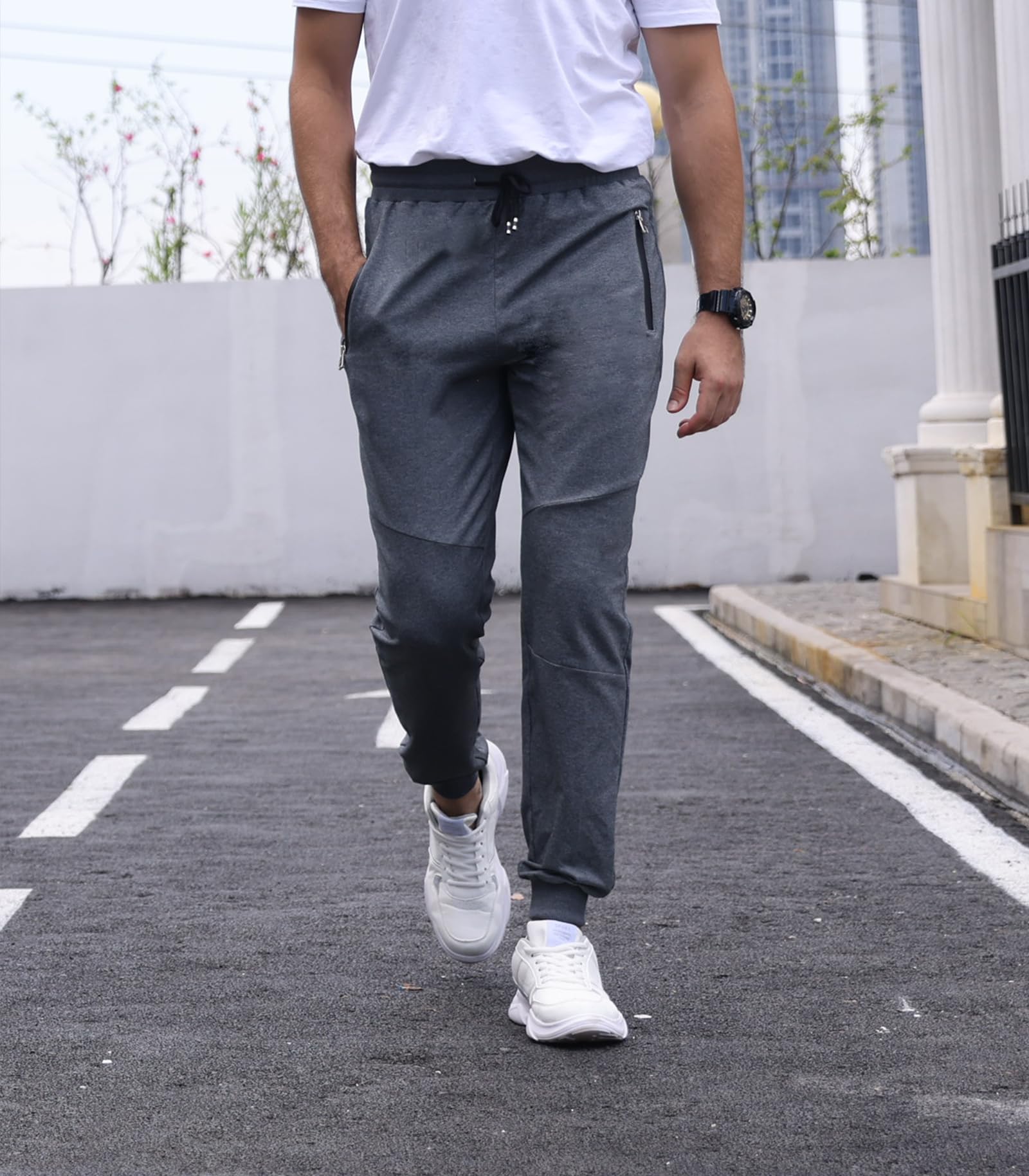 Pantaloni sportivi da uomo, pantaloni da allenamento, pantaloni cargo, pantaloni da jogging, alla moda, per il tempo libero, per la corsa, con strisce strette