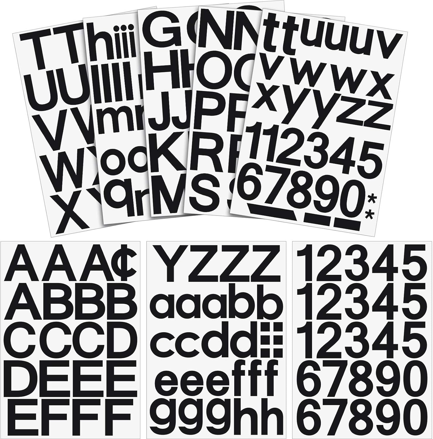 Amazon.com: Outus 8 Sheets Vinyl Letter Stickers Self Adhesive Mailbox ...