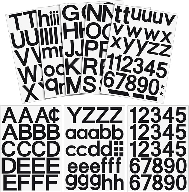 202 Pieces Self-Adhesive Vinyl Letters Numbers Kit, Mailbox Numbers Sticker for Mailbox, Signs, Window, Door, Cars, Trucks, Home, Business, Address Number (Black,3 Inch)