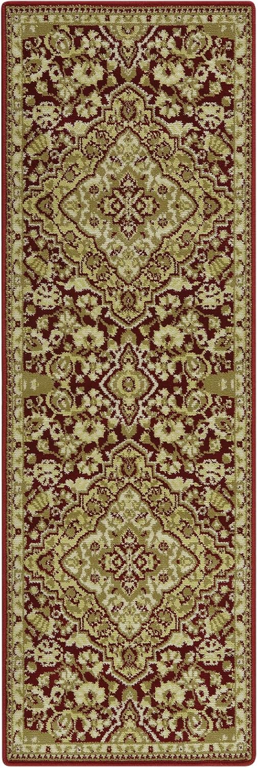 WESTLOOM 2x6 Long Hallway Runner Rug Area Rug Oriental Traditional Area Rug on-Shedding Indoor Area Rug for Living Room Bedroom Entryway, Red