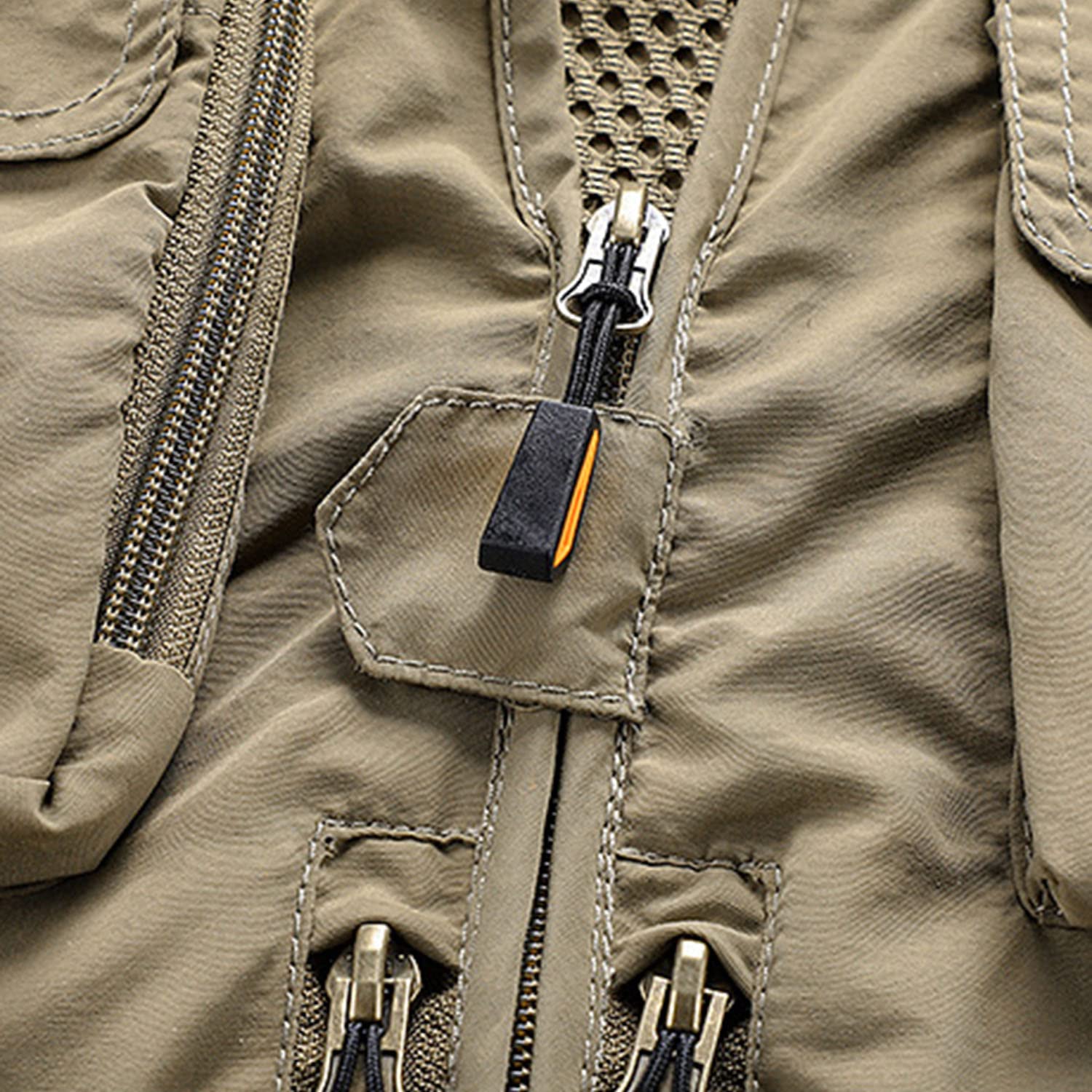 Chaleco Multibolsillos para Hombre Primavera Y Otoño Chaleco Casual Transpirable Chaqueta Multifuncional para Pesca Senderismo Viajes Fotografía