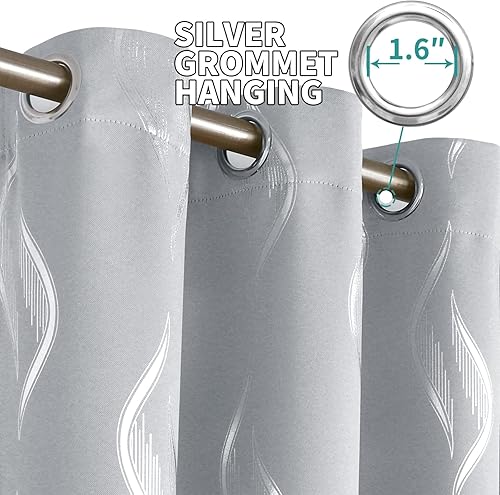Miniatura 5 de BGment Cortinas para oscurecer la habitación de 84 pulgadas de largo, cortinas opacas con aislamiento térmico con ojales y línea ondulada y puntos