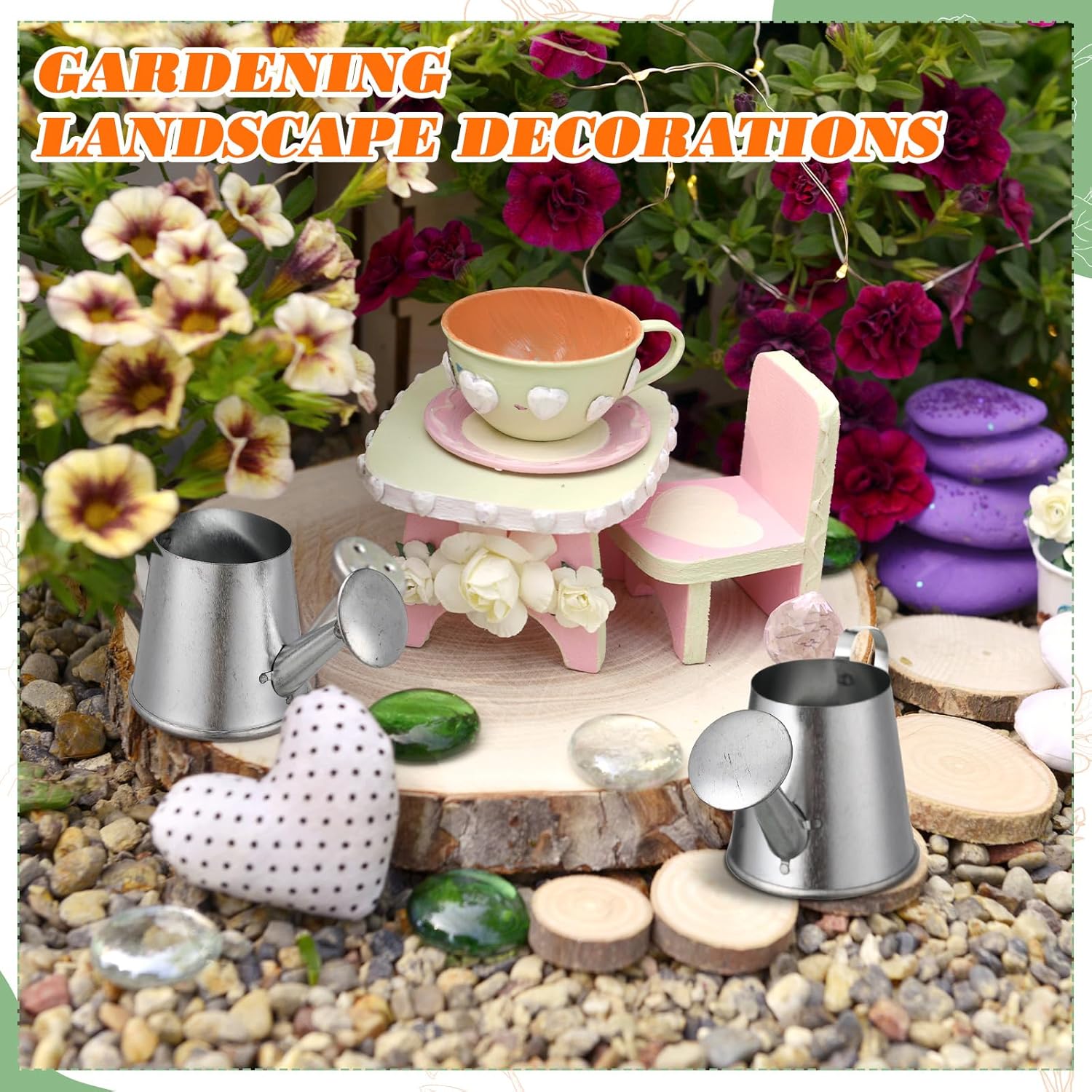 Layhit 50 Pcs Mini Watering Can Miniature Galvanized Watering Pot Garden Water Can Mini Kettle for House Crafts Garden Ornaments Gardening Landscape Party Favors, 3.35 x 1.57 x 1.97 Inches, Silver
