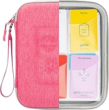 PROfezzion Étui Porte-Cartes pour Cartes Yoto, Album Card Holder de Protection pour 88 Cartes Audio avec Coque Rigide EVA Premium en Fermeture éclair, Mini Accessoire Amusant Yoto Player (Rose)
