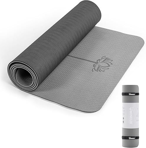 Miniatura 16 de UMINEUX Esterilla de yoga extra gruesa de 1/3 y 2/5 pulgadas antideslizante para mujeres, respetuosa con el medio ambiente, tapete de ejercicio de
