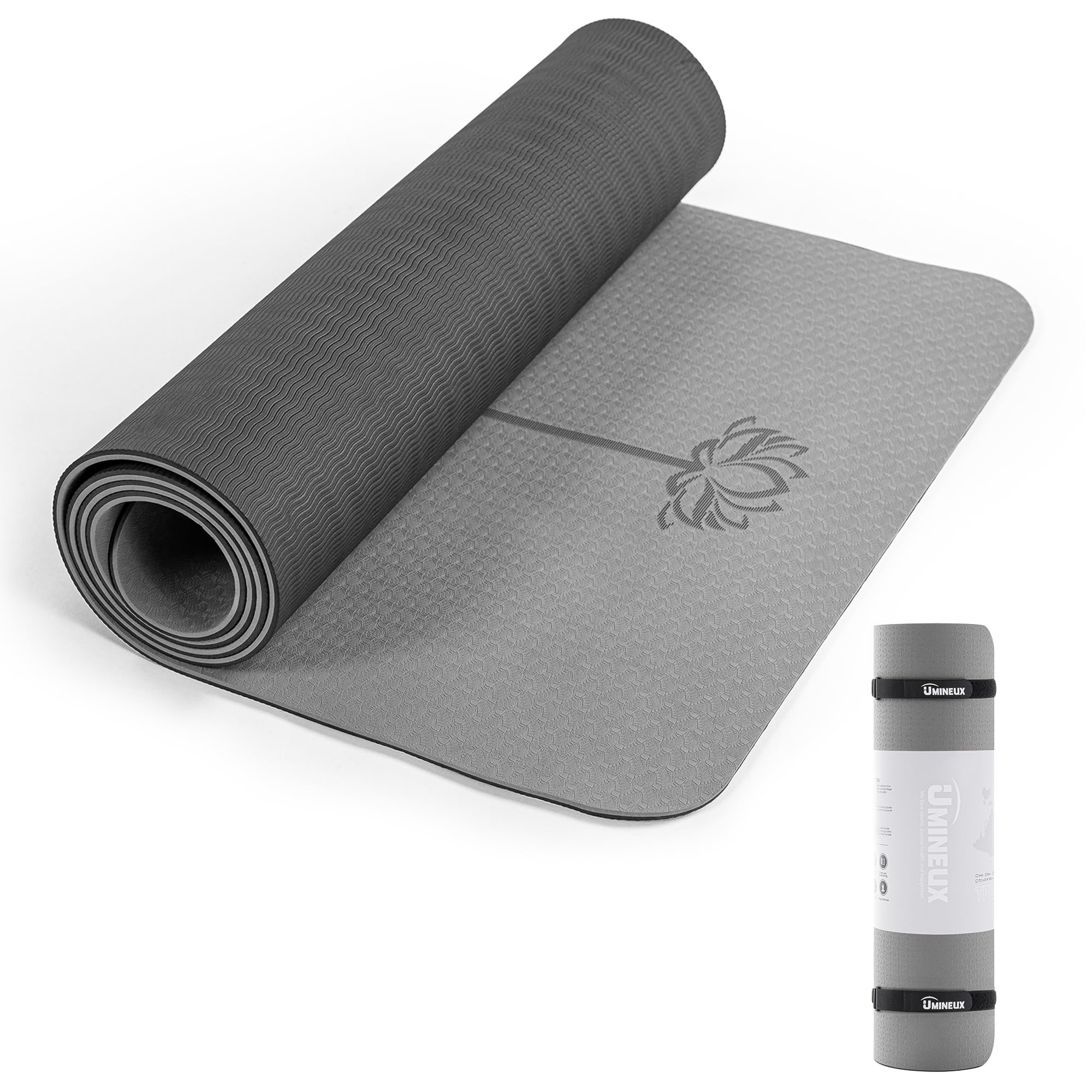 UMINEUX Yoga Mat Extra Thick 1/4" and 3" Non-Slip Yoga Mat for Women Eco Friendly TPE Fitness Mat with Sling and Storage Bag