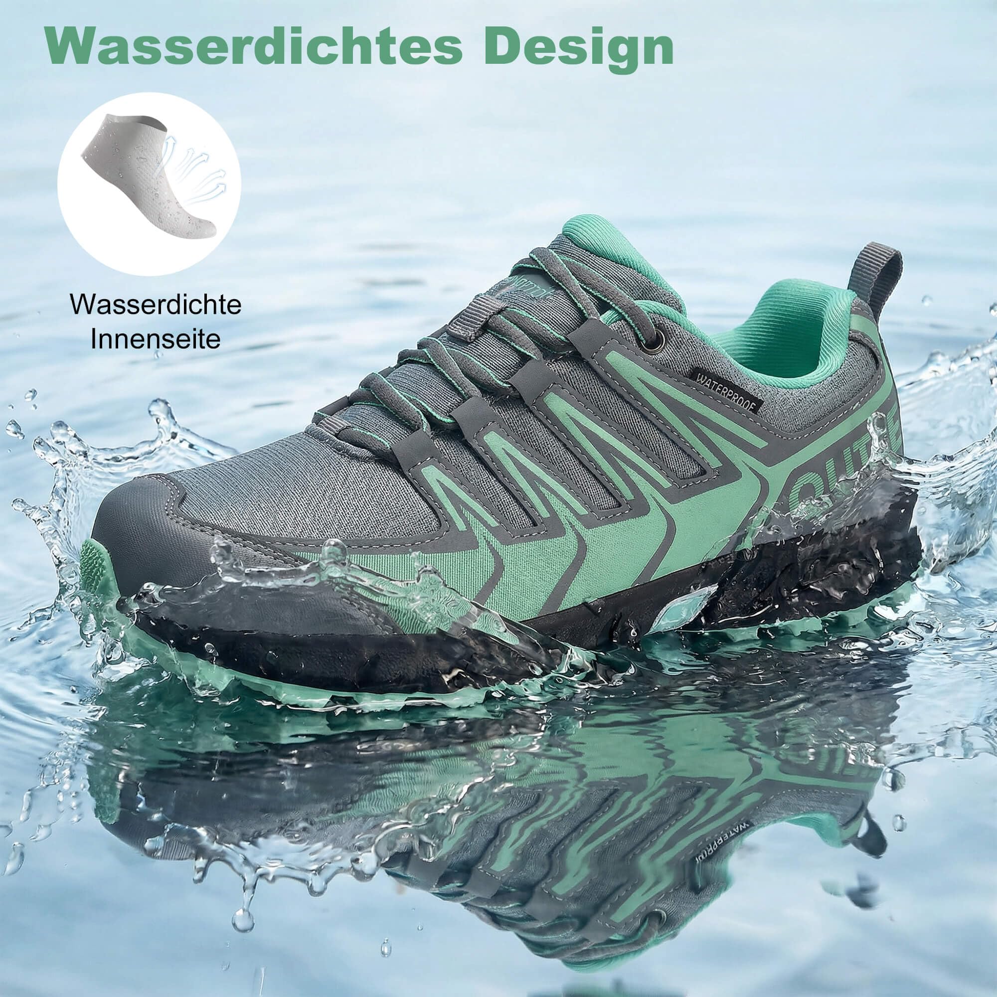 Wanderschuhe Damen Wasserdicht Leicht rutschfest Outdoor Walkingschuhe Hiking Schuhe