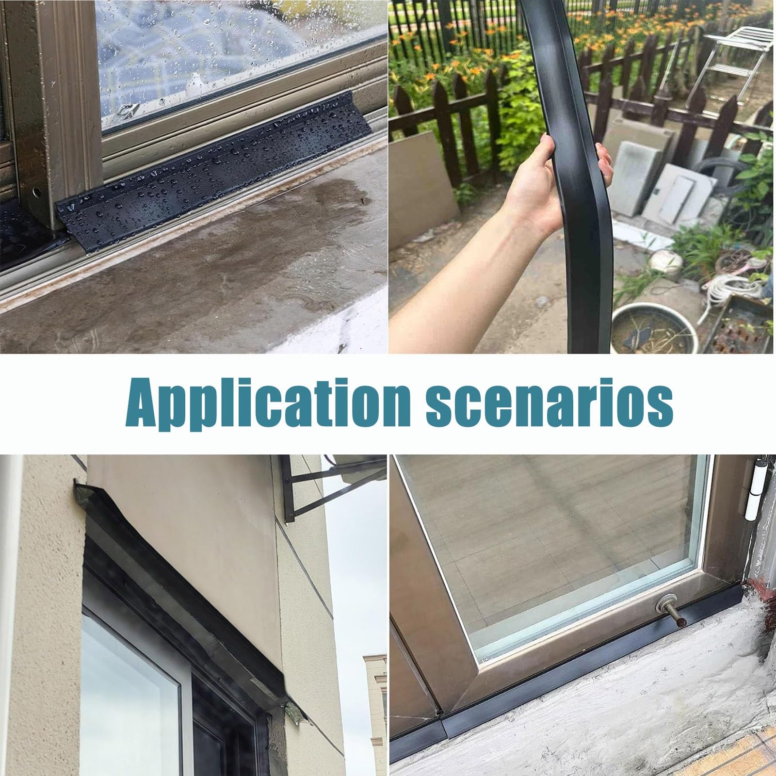Genérico Burlete Impermeable para alféizares de Ventanas - 55 mm x 3,5 m. Impermeabilización de Caucho para Ventanas y Puertas correderas, protección contra la Lluvia y la Humedad. Sellador impermeab