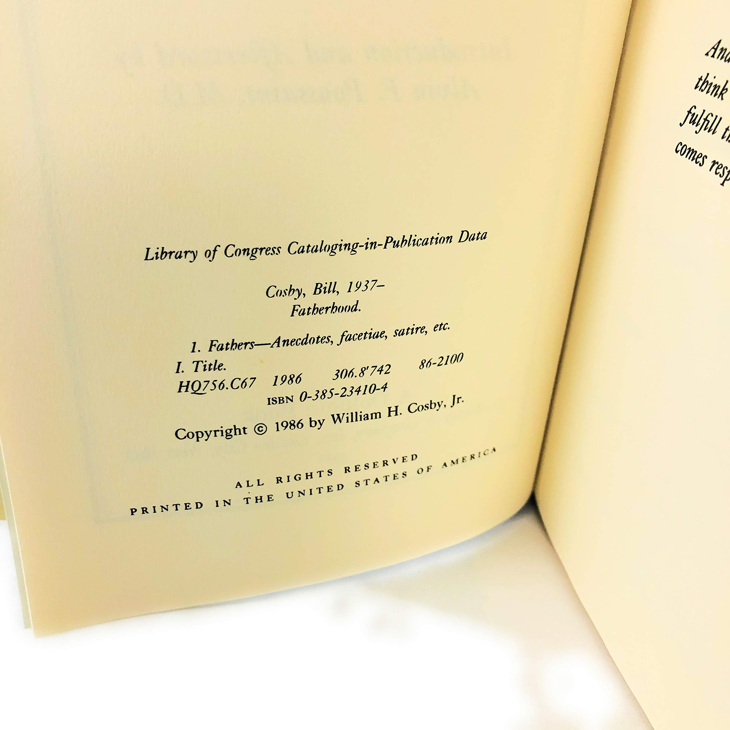 Fatherhood; introduction and afterword by Alvin F. Poussaint. [Hardcover] Alvin F. Poussaint and Bill Cosby - PT03
