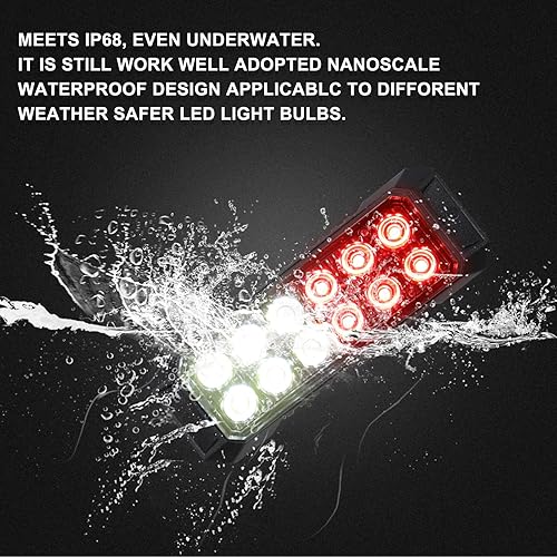 Miniatura 9 de 4 luces estroboscópicas para camiones, función de sincronización, luces de emergencia para vehículos, luces estroboscópicas LED de 12 LED, cabezal