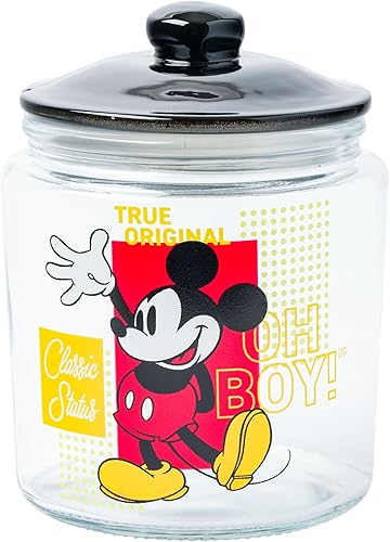 Miniatura 23 de Silver Buffalo Disney Bocetos Vintage de Mickey Mouse - Tarro de Galletas y Aperitivos de Cerámica (Grande)