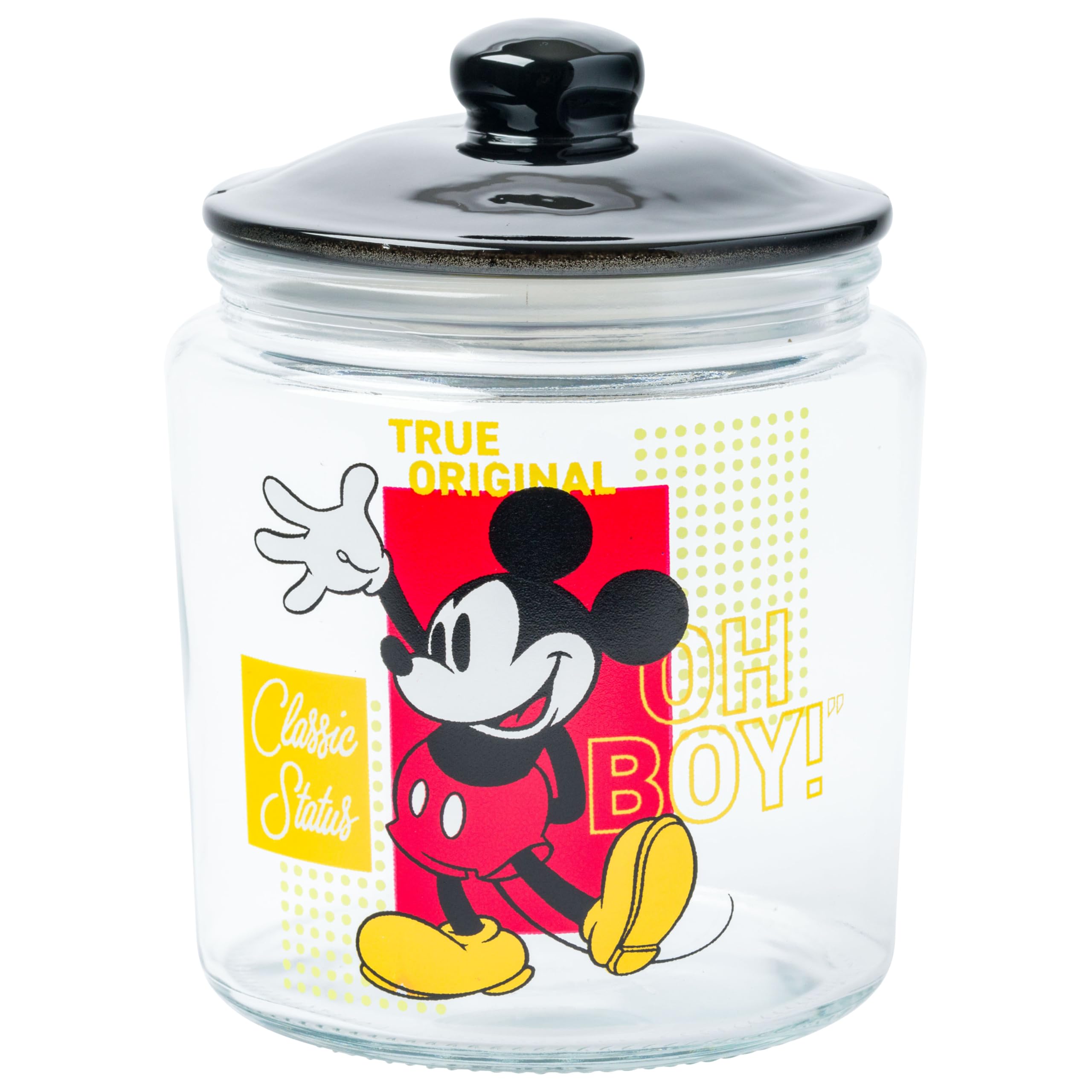 Silver Buffalo Disney Mickey Mouse Style, Glass Jar with Lid