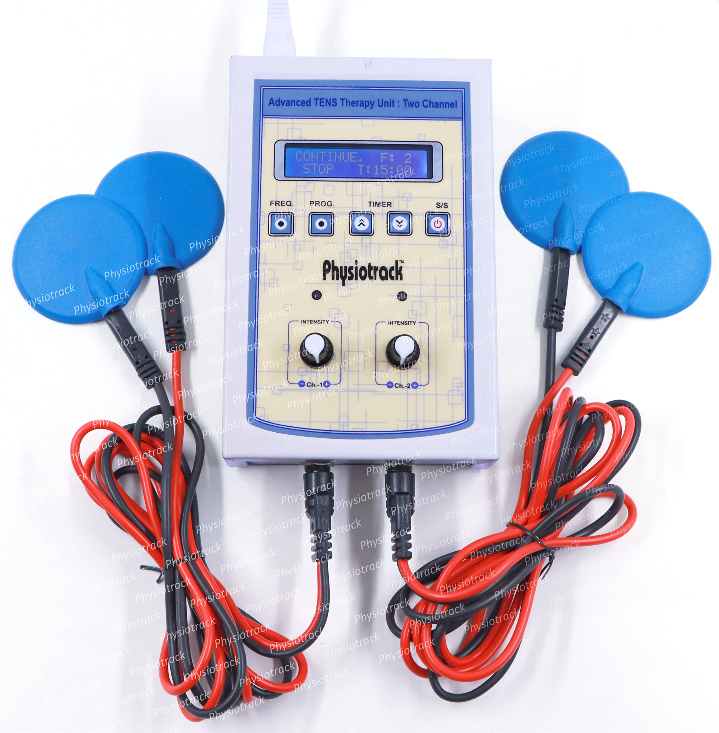 Physiotrack Mini Dual Channel LCD Tens Machine for Physiotherapy Equipments Physiotherapy Prof. Machine Nerve Stimulator with One Year Warranty