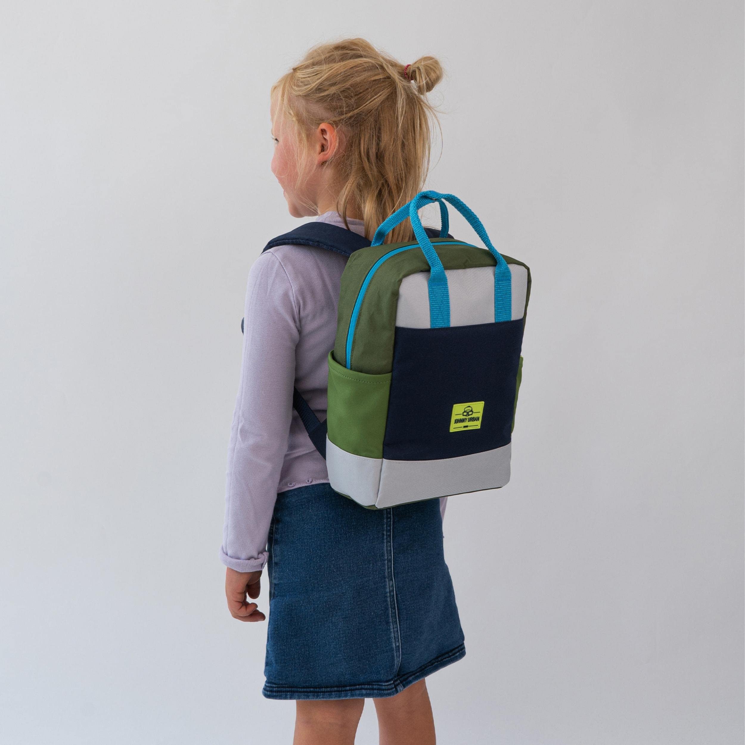 Johnny Urban Rucksack Kinder Mädchen & Jungen Grün - Junior Linus - Kinderrucksack mit Brustgurt für Kindergarten - Ab 3 Jahren - 7l - Wasserabweisend