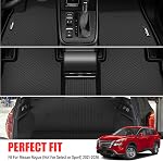 Tapis de sol pour 2021-2026 Nissan Rogue pour tapis de coffre avec tapis de dossier TPE Liner de sol en caoutchouc Set Cargo Liner pour 2026 Accessoires Nissan Rogue (pas pour sélectionner & Sport)